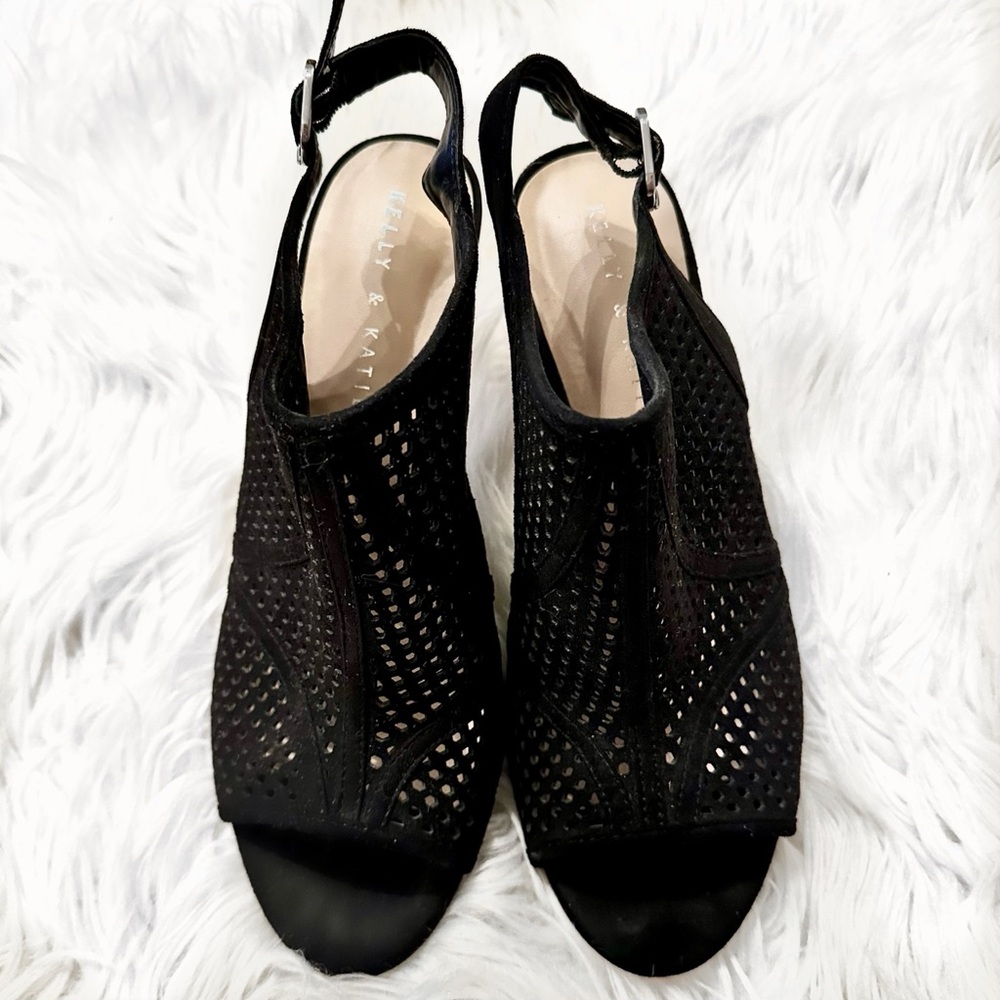 Women’s Kelly & Katie Black Strappy Open Toe Heels Size 8.5
